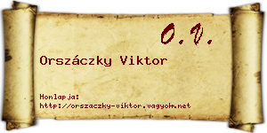 Orszáczky Viktor névjegykártya