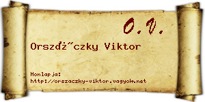 Orszáczky Viktor névjegykártya