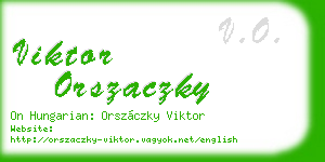viktor orszaczky business card