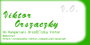 viktor orszaczky business card